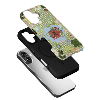 Love Bug Green Gingham Phone Case