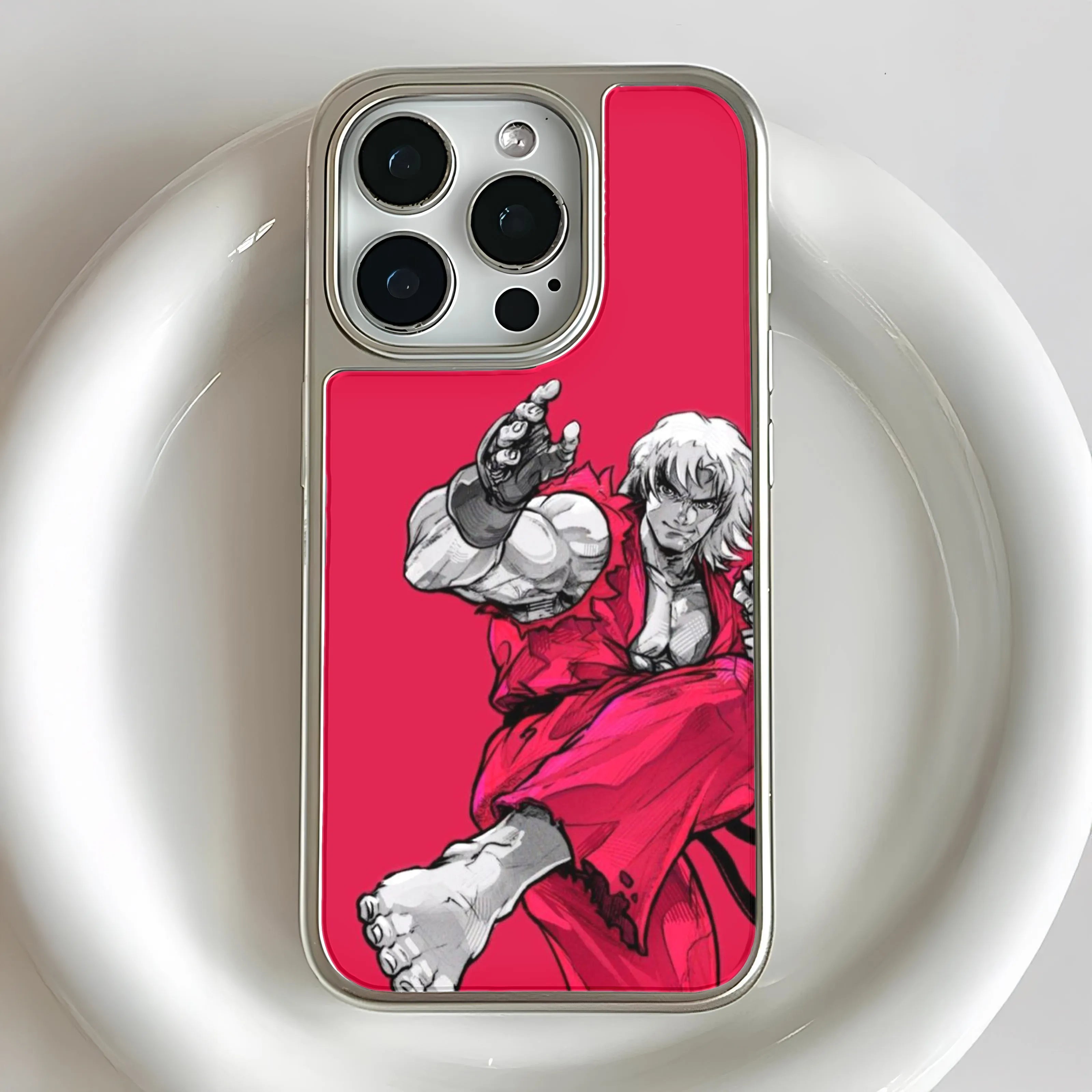 Holographic Chrome Phone Case - Street Fighter Inspired Design