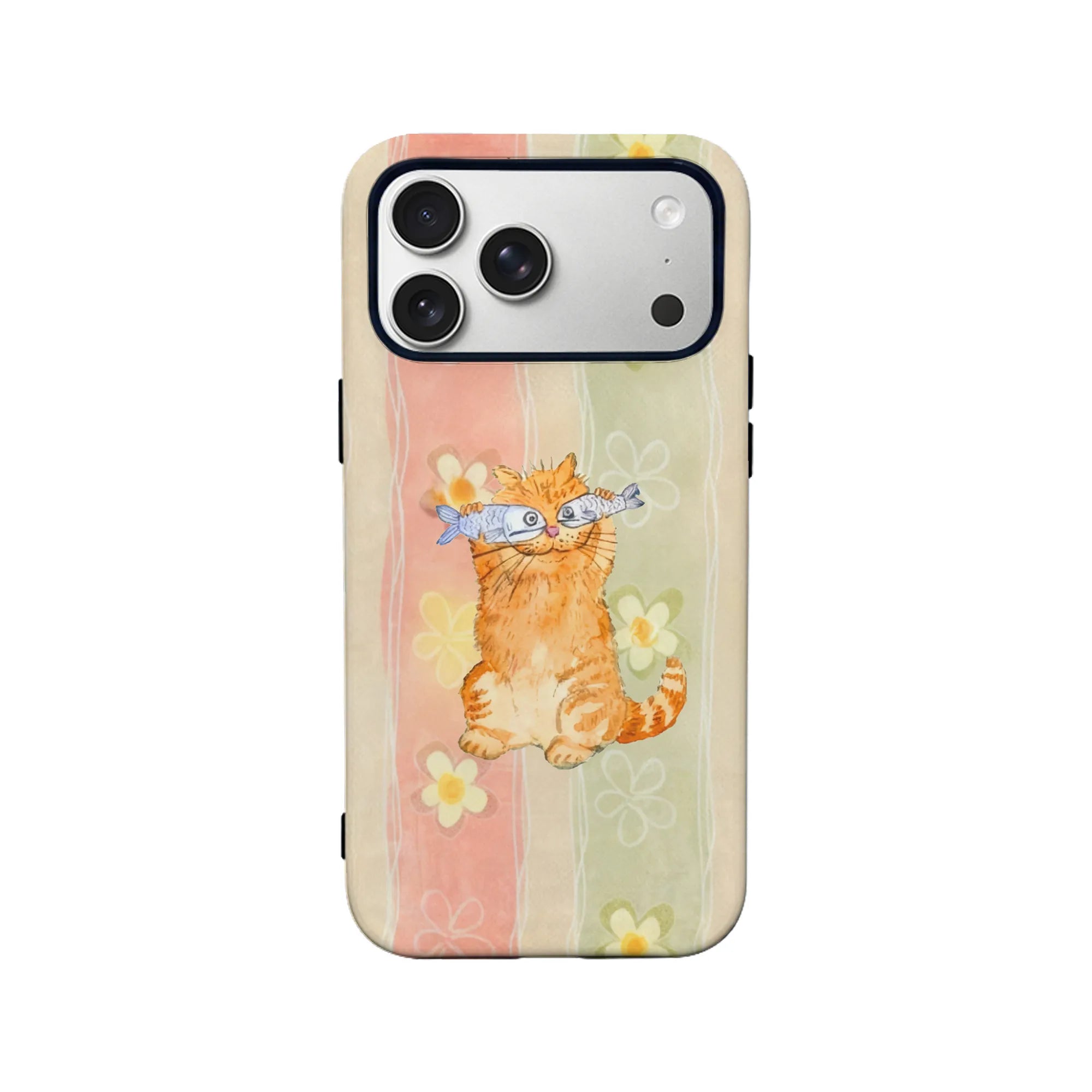 Cute Cat Phone Case with Fish Design