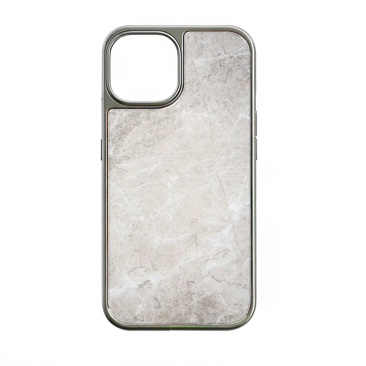 Holographic Chrome iPhone 15 Pro Case - Elegant Marble Design