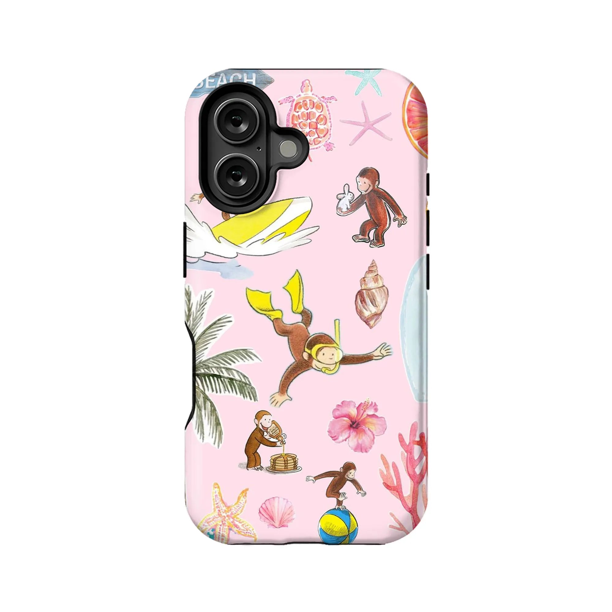 Curious Monkey Beach Phone Case