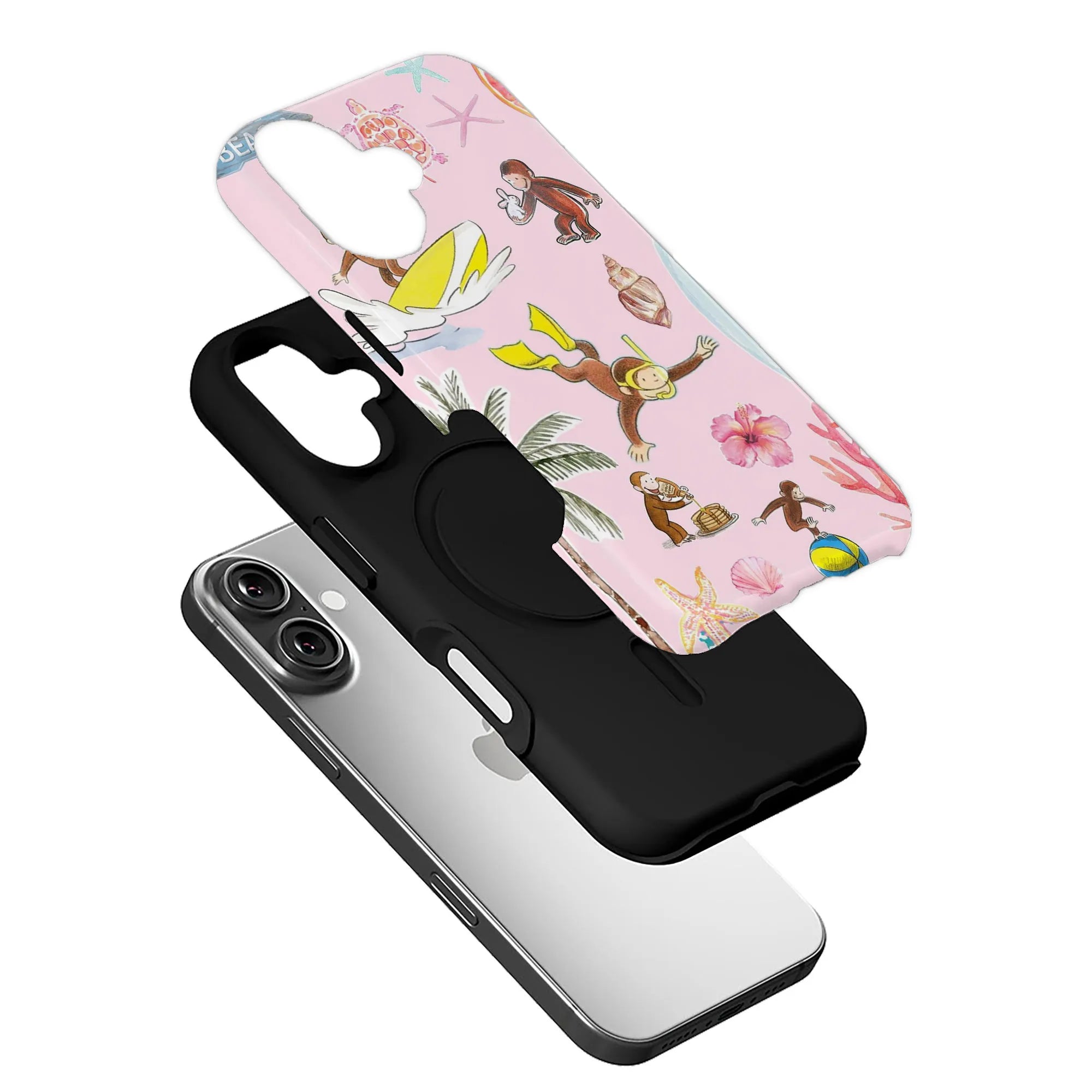 Curious Monkey Beach Phone Case