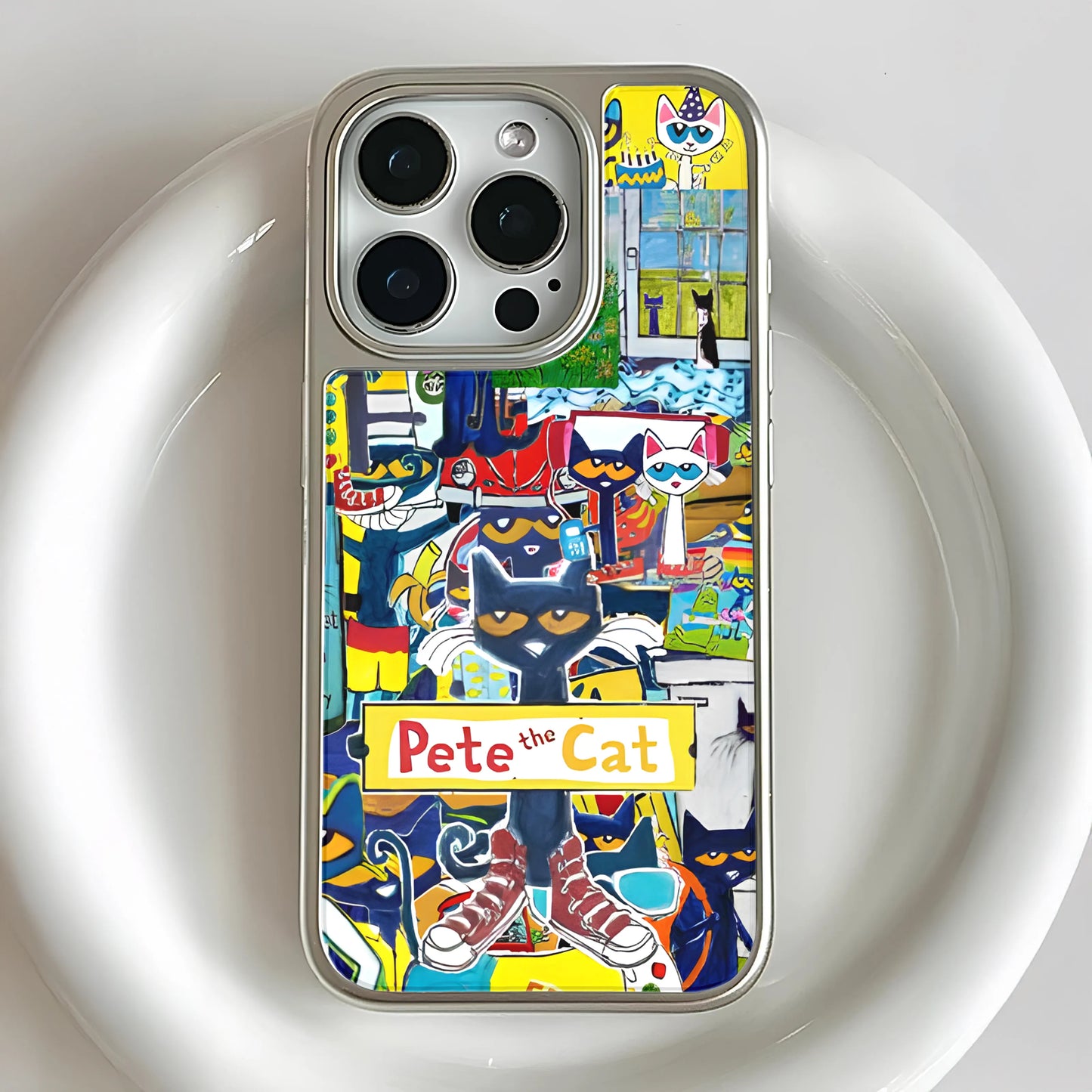 Pete the Cat Holographic Phone Case - Colorful Artistic Design