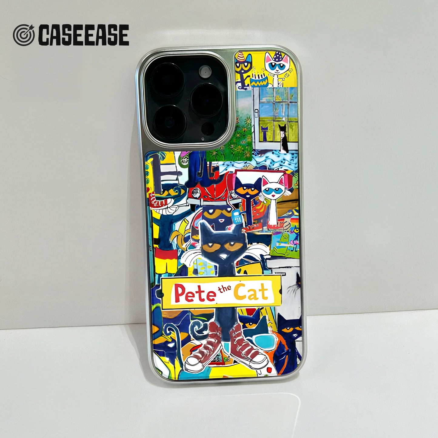 Pete the Cat Holographic Phone Case - Colorful Artistic Design