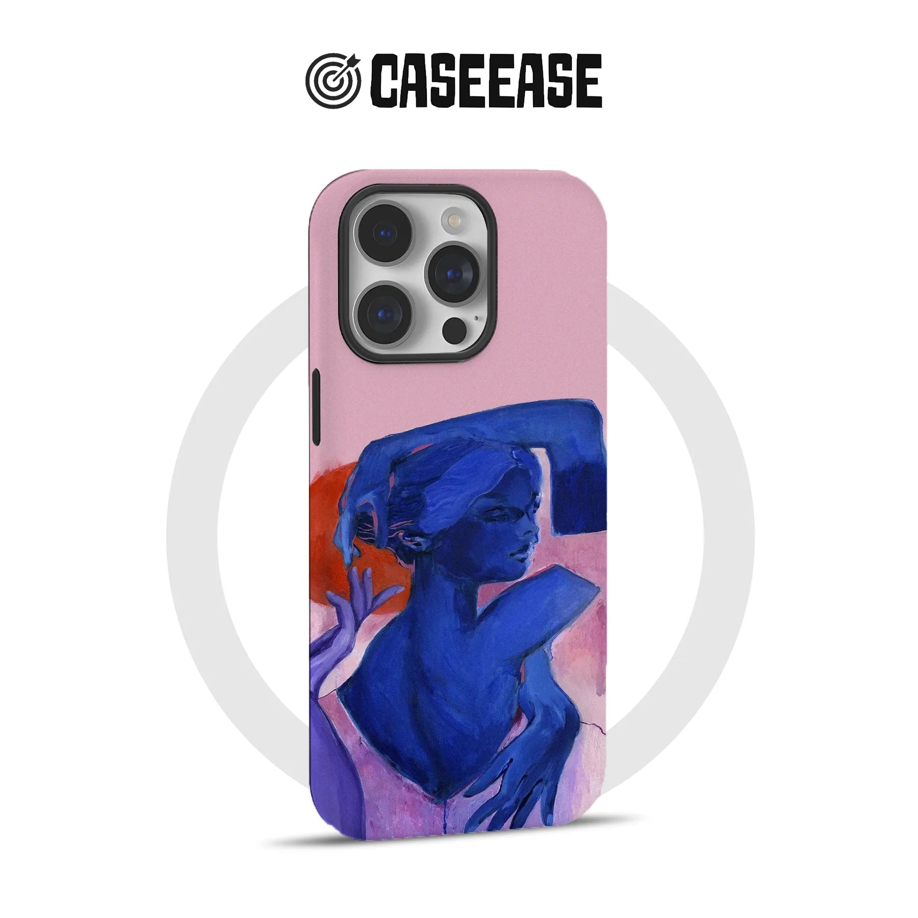 Artistic Pink and Blue Abstract Phone Case