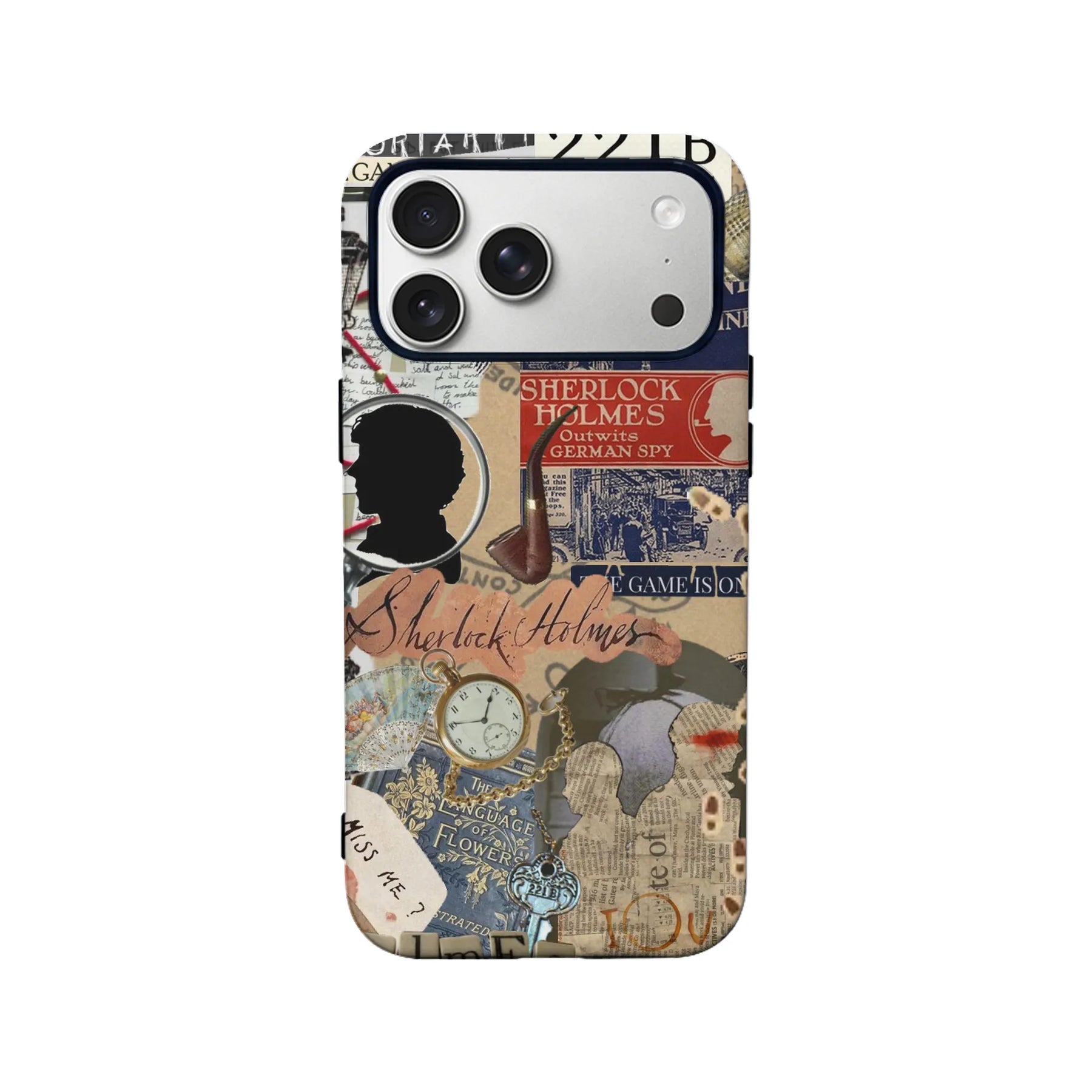 Funda para teléfono con collage vintage de Sherlock Holmes