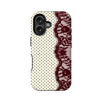 Elegant Lace and Polka Dot Phone Case