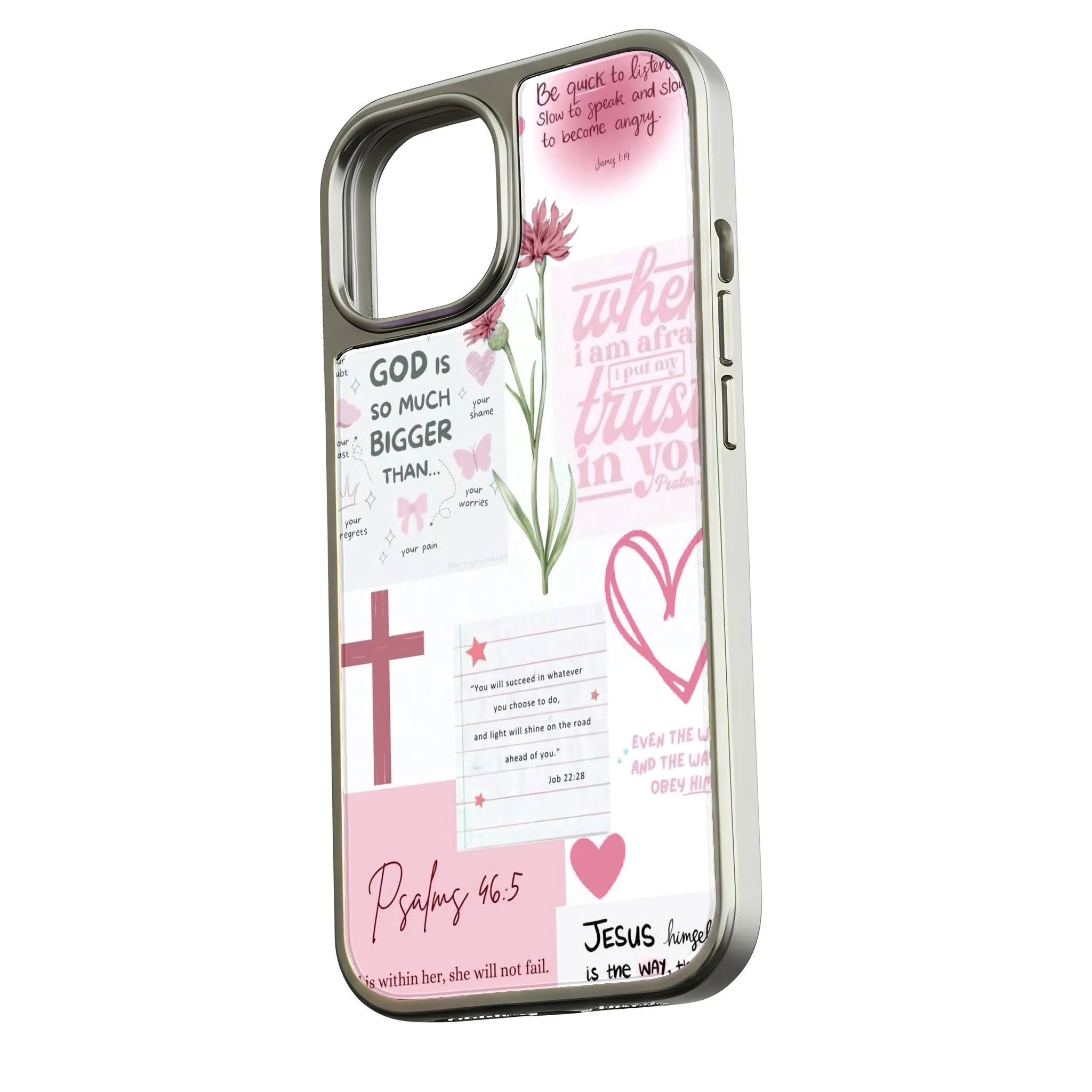 Holographic Chrome Phone Case - Faith Inspired Design