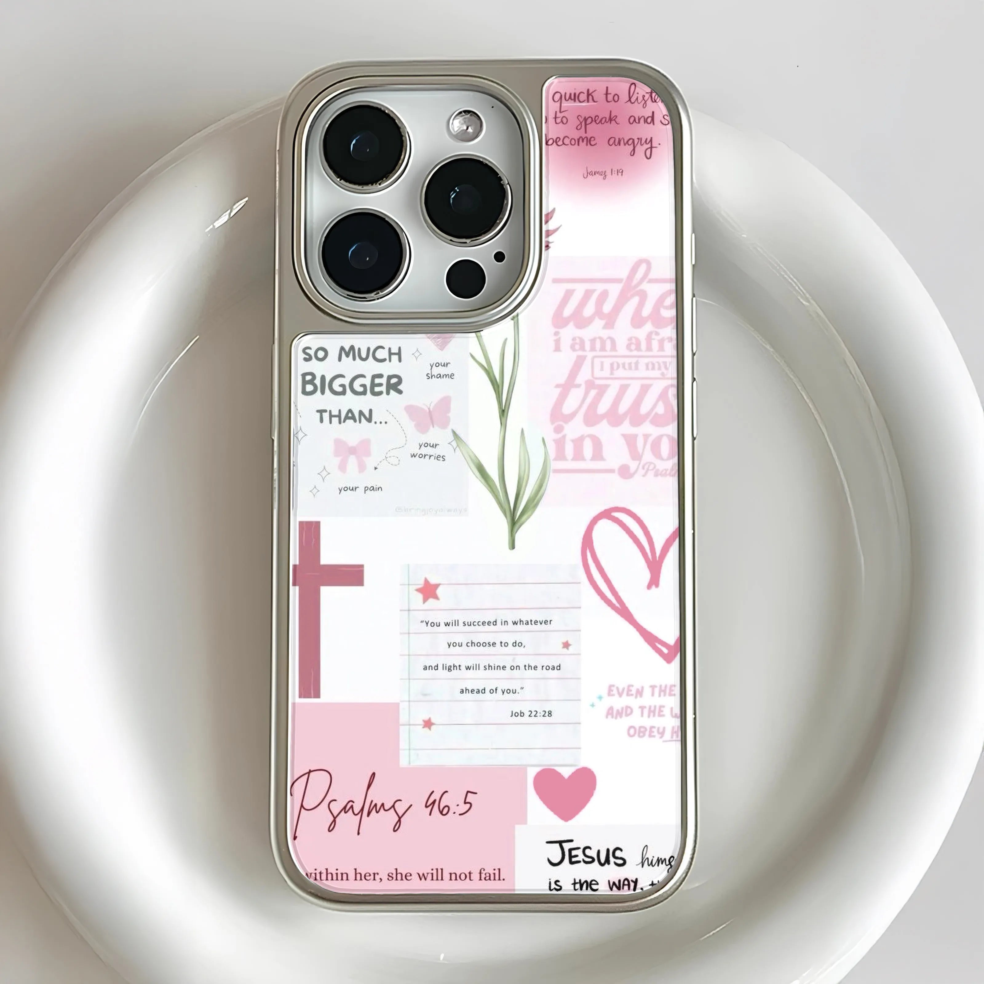 Holographic Chrome Phone Case - Faith Inspired Design