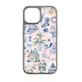 Holographic Chrome Holiday Cottage Phone Case - Vintage Christmas Design