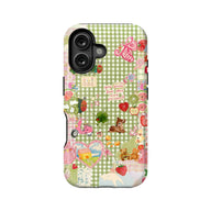 Bonita funda de teléfono con diseño de patchwork para una protección elegante