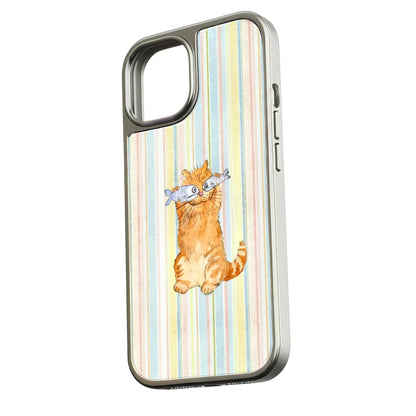 Holographic Chrome Cat Phone Case - Adorable Fish Design