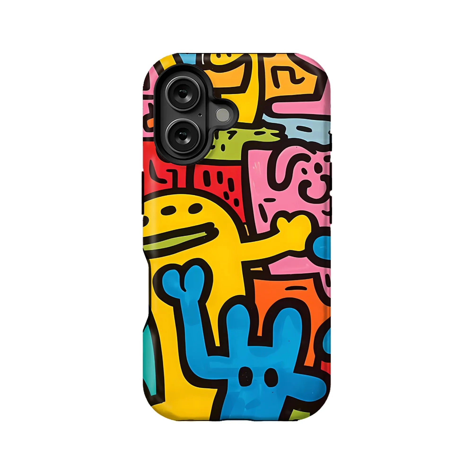 Vibrant Cartoon Pattern Phone Case for iPhone