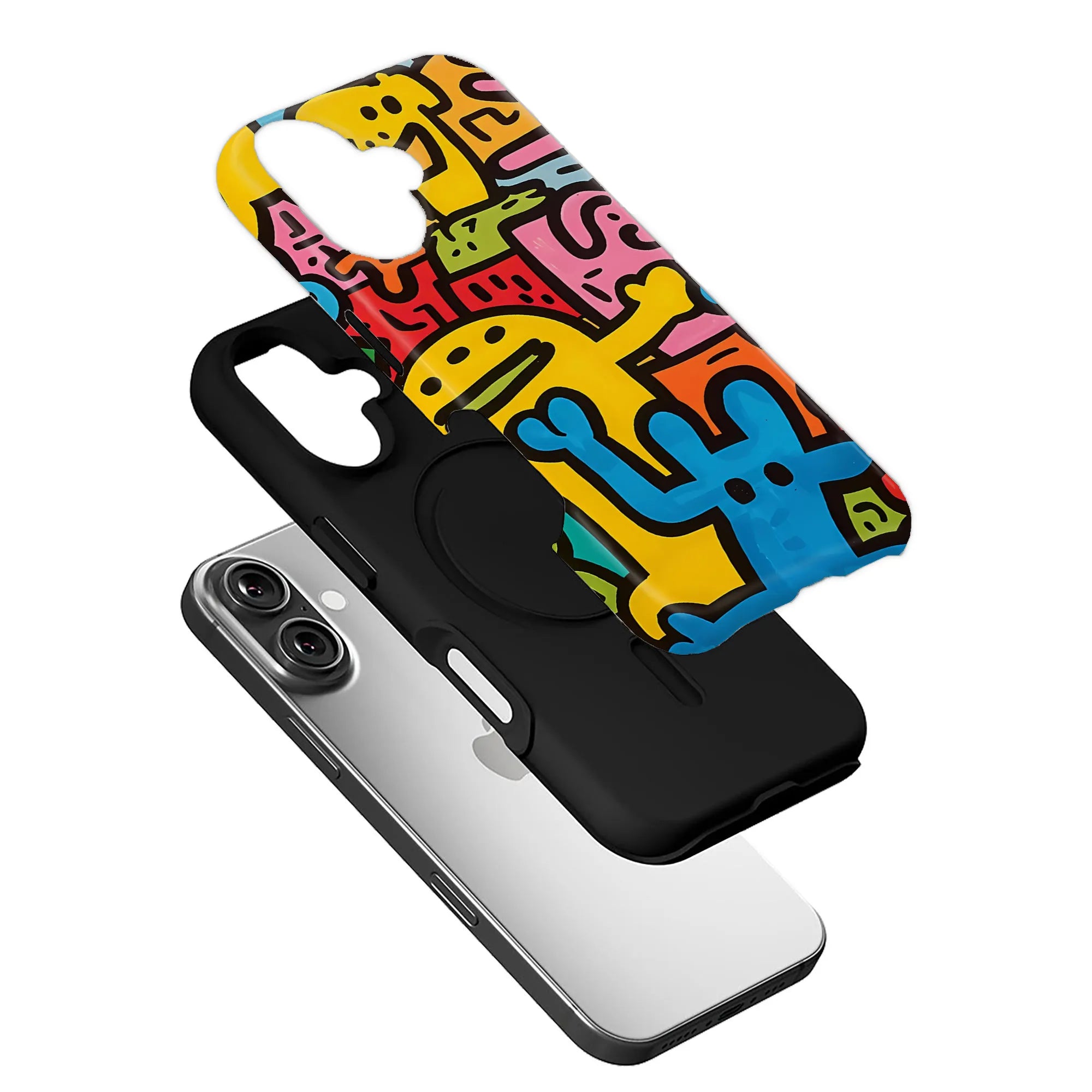 Vibrant Cartoon Pattern Phone Case for iPhone