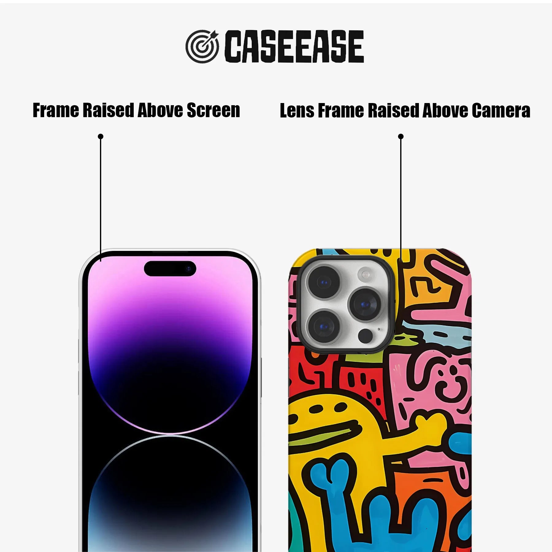 Vibrant Cartoon Pattern Phone Case for iPhone