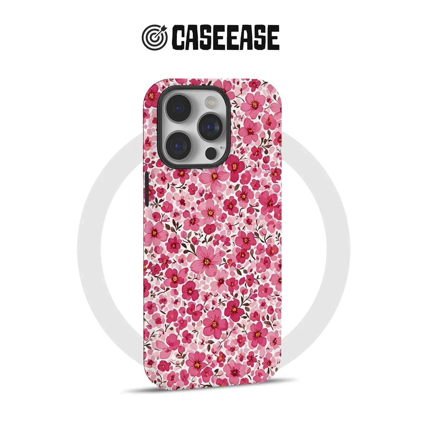Encantadora funda para teléfono con flores en flor