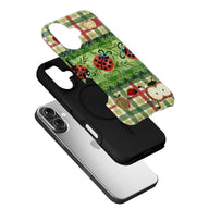Funda para teléfono con estampado de mariquita y manzana