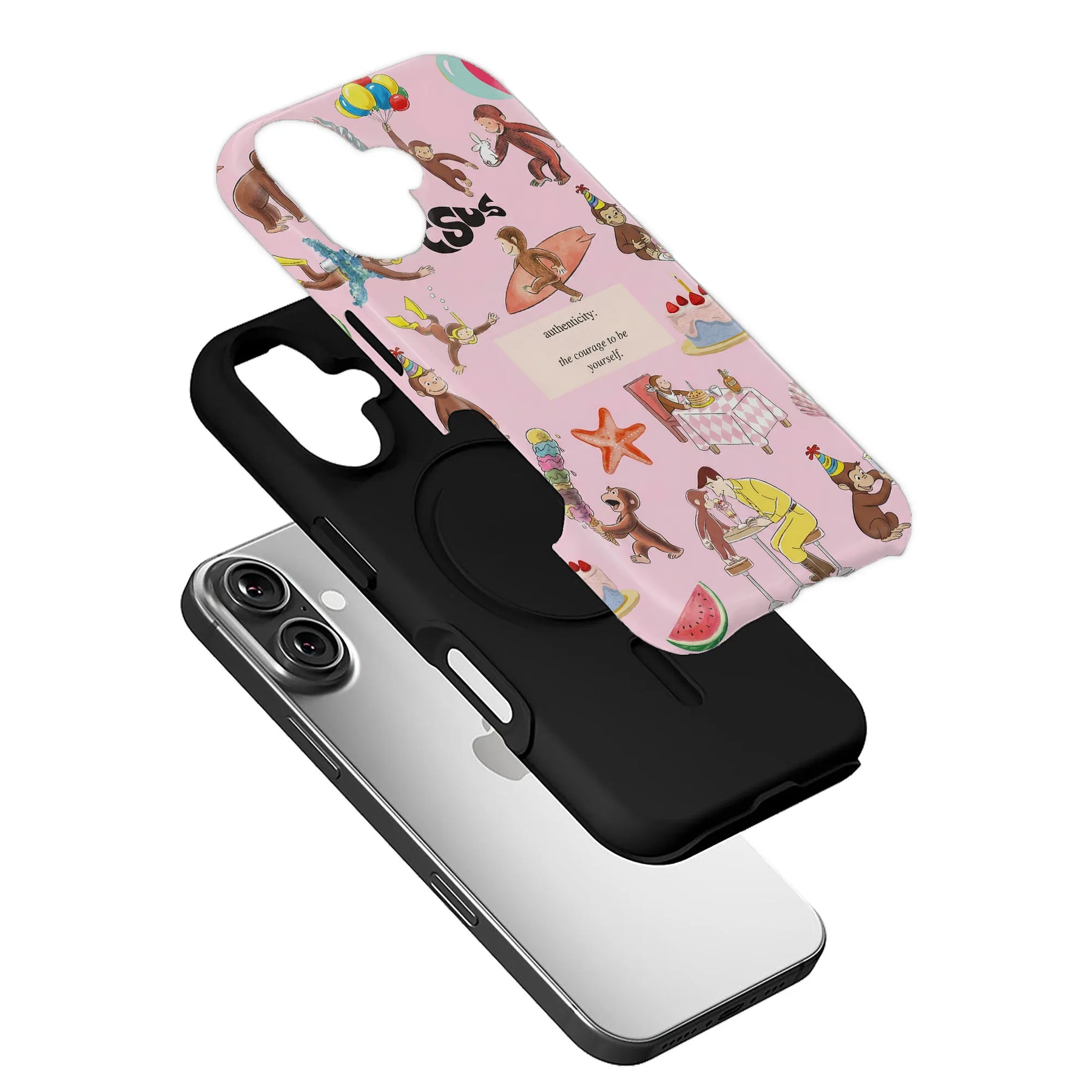 Funda para teléfono con temática de mono curioso