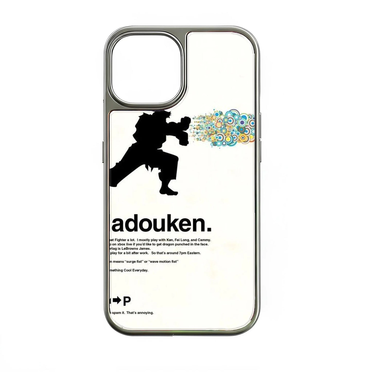 Holographic Chrome Adouken Phone Case - Artistic Gaming Design