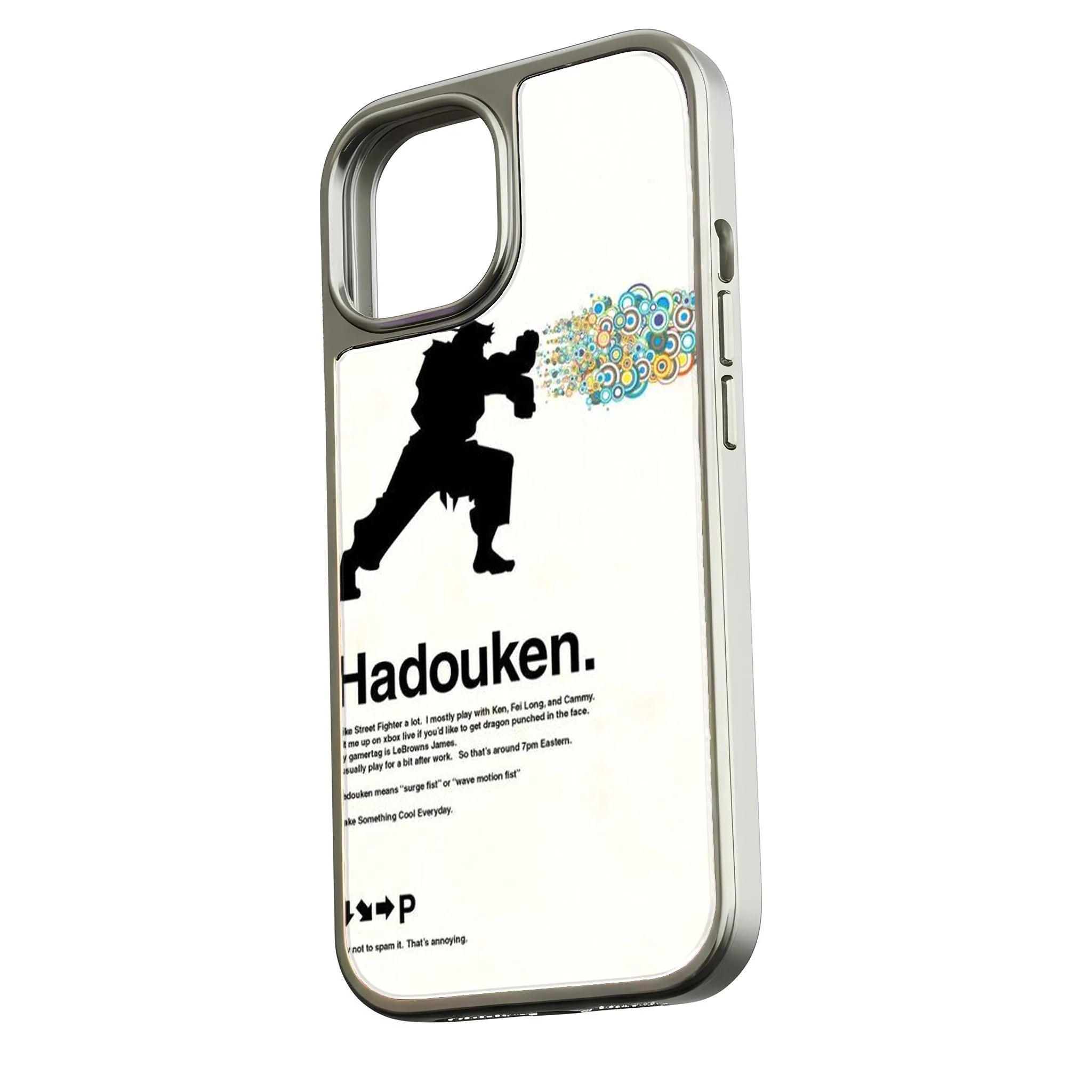 Holographic Chrome Adouken Phone Case - Artistic Gaming Design