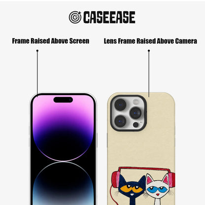 Cute Cat Phone Case with Headphones