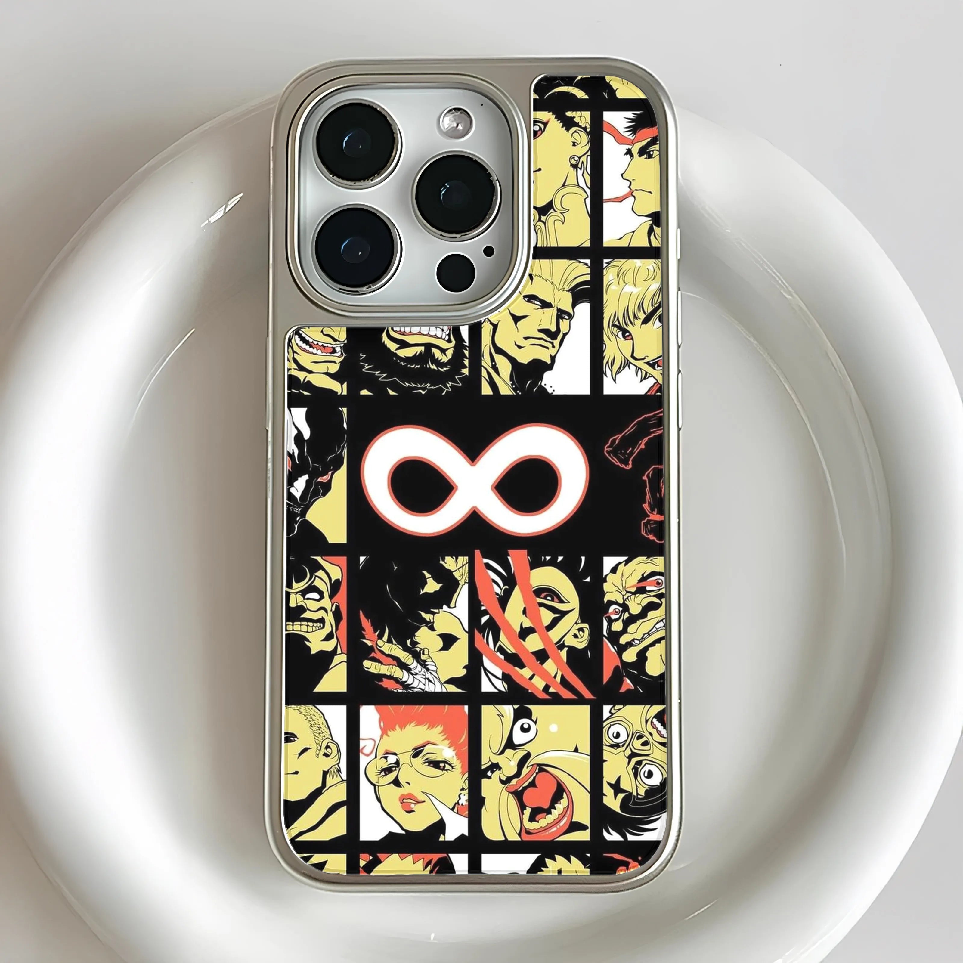 Holographic Chrome Phone Case - Retro Character Design