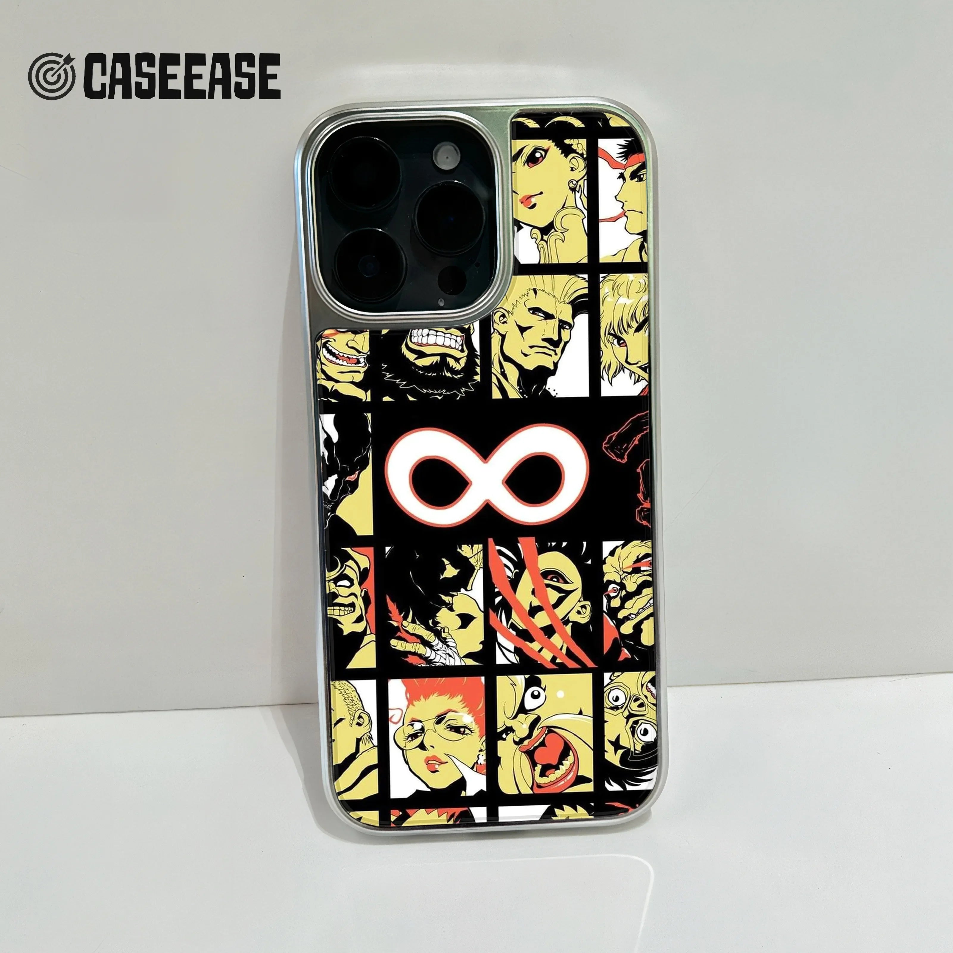 Holographic Chrome Phone Case - Retro Character Design