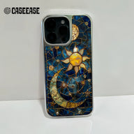 Holographic Chrome Moon and Sun Phone Case - Celestial Design