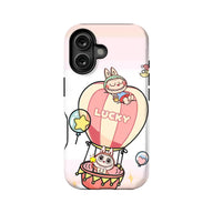 Funda para teléfono Labubu con globo aerostático de la suerte