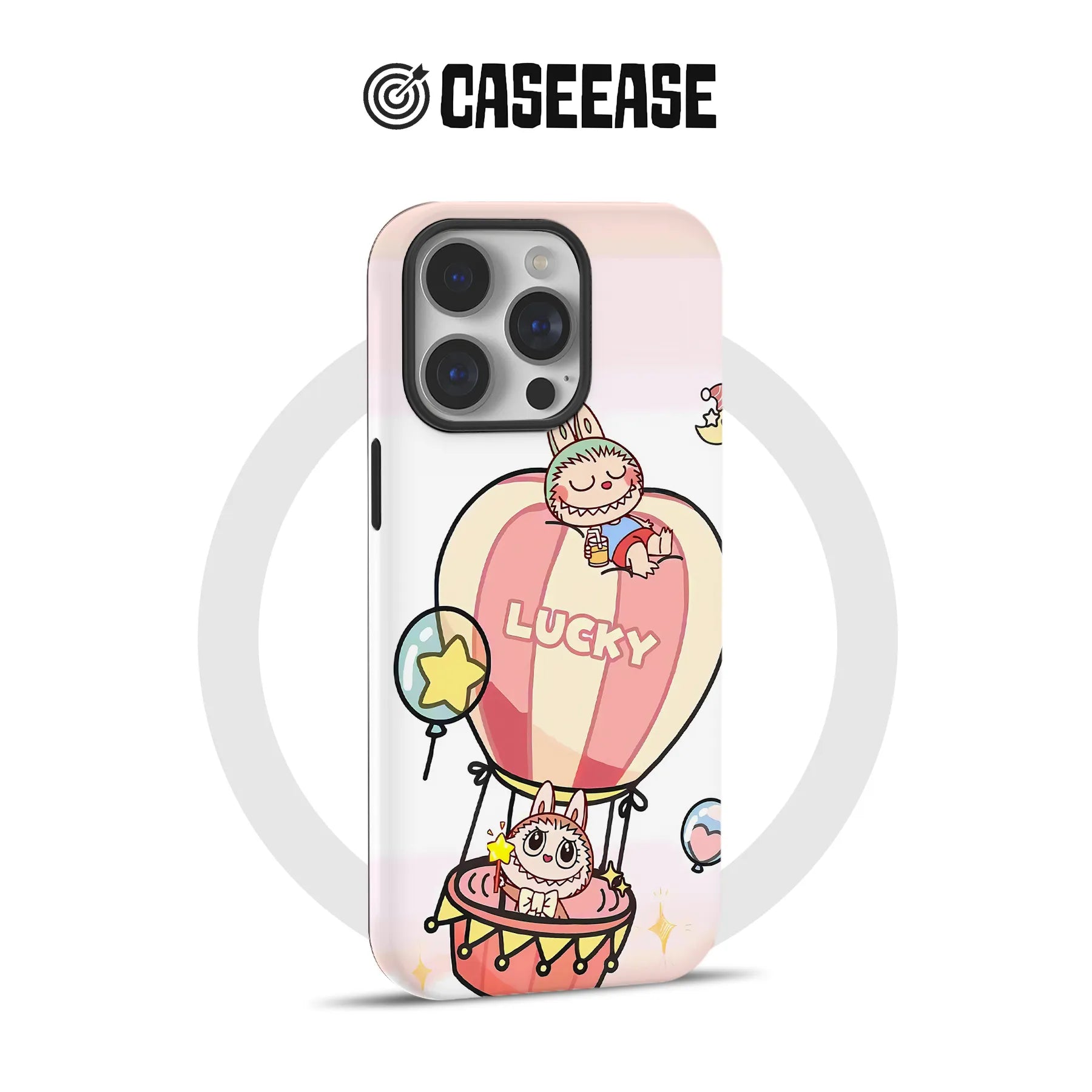 Lucky Hot Air Balloon LabubuPhone Case