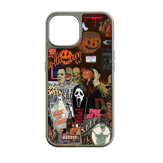 Holographic Chrome Halloween Phone Case - Spooky Vibes & Festive Design