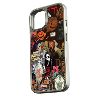 Holographic Chrome Halloween Phone Case - Spooky Vibes & Festive Design