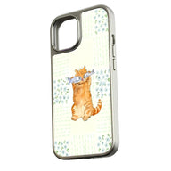 Funda holográfica cromada con diseño de gato - Diseño felino divertido
