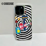 Funda holográfica cromada con diseño de estrella de rock: música y diseño colorido