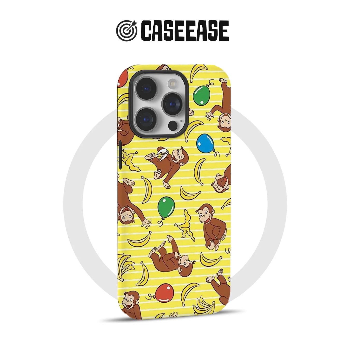 Funda para teléfono con diseño de plátano de Curious George