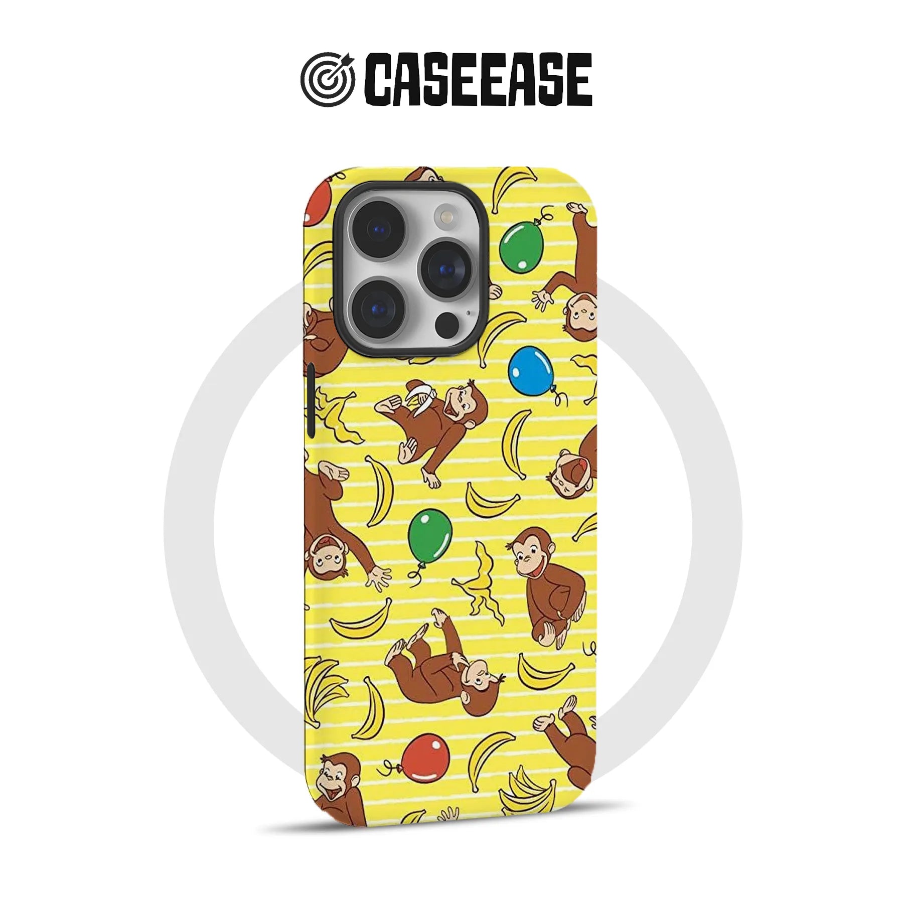Curious George Banana Pattern Phone Case
