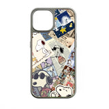 Funda holográfica cromada de Snoopy para teléfono - Diseño de collage retro