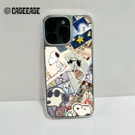 Funda holográfica cromada de Snoopy para teléfono - Diseño de collage retro