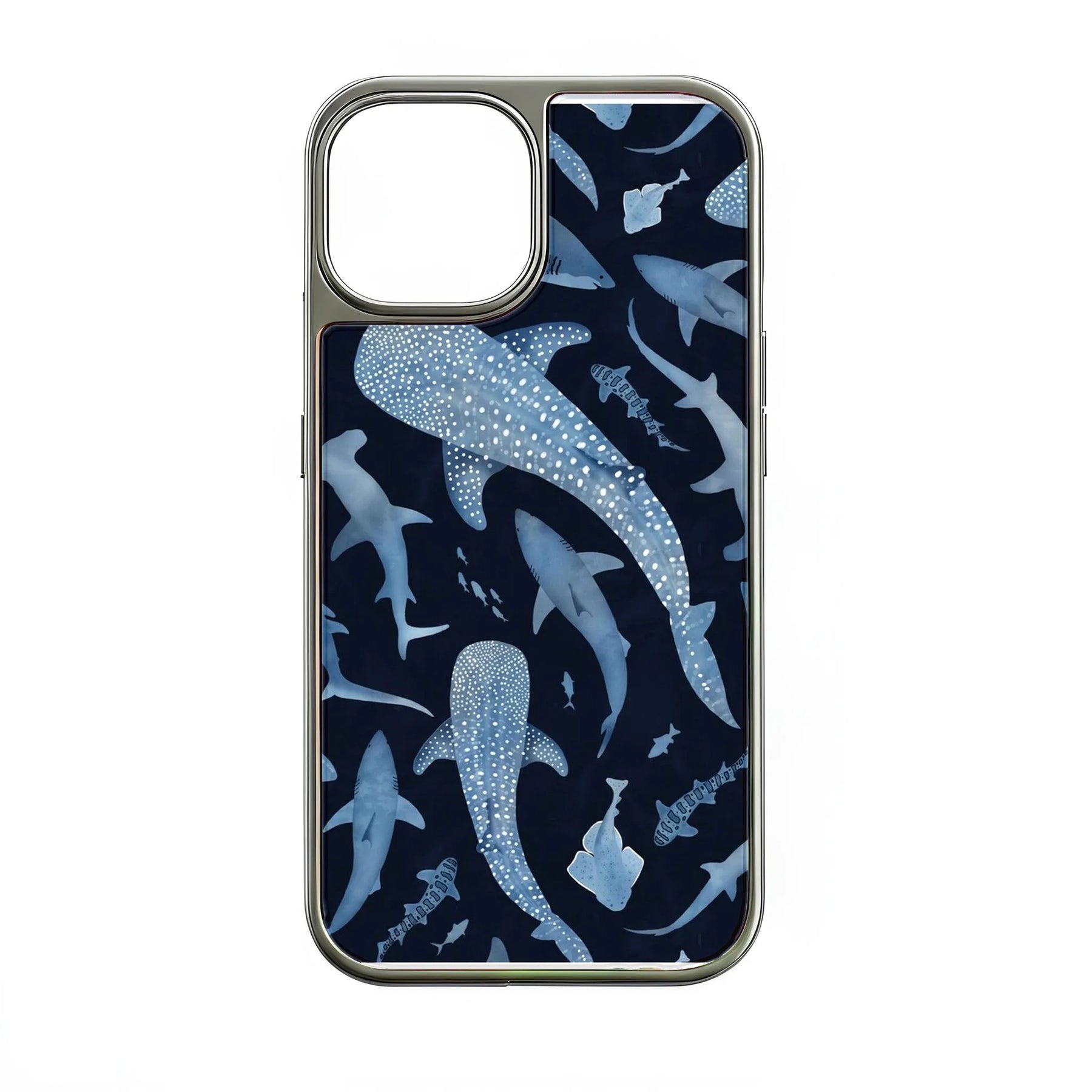 Funda para teléfono holográfica cromada con diseño de tiburón - Ocean Life Design