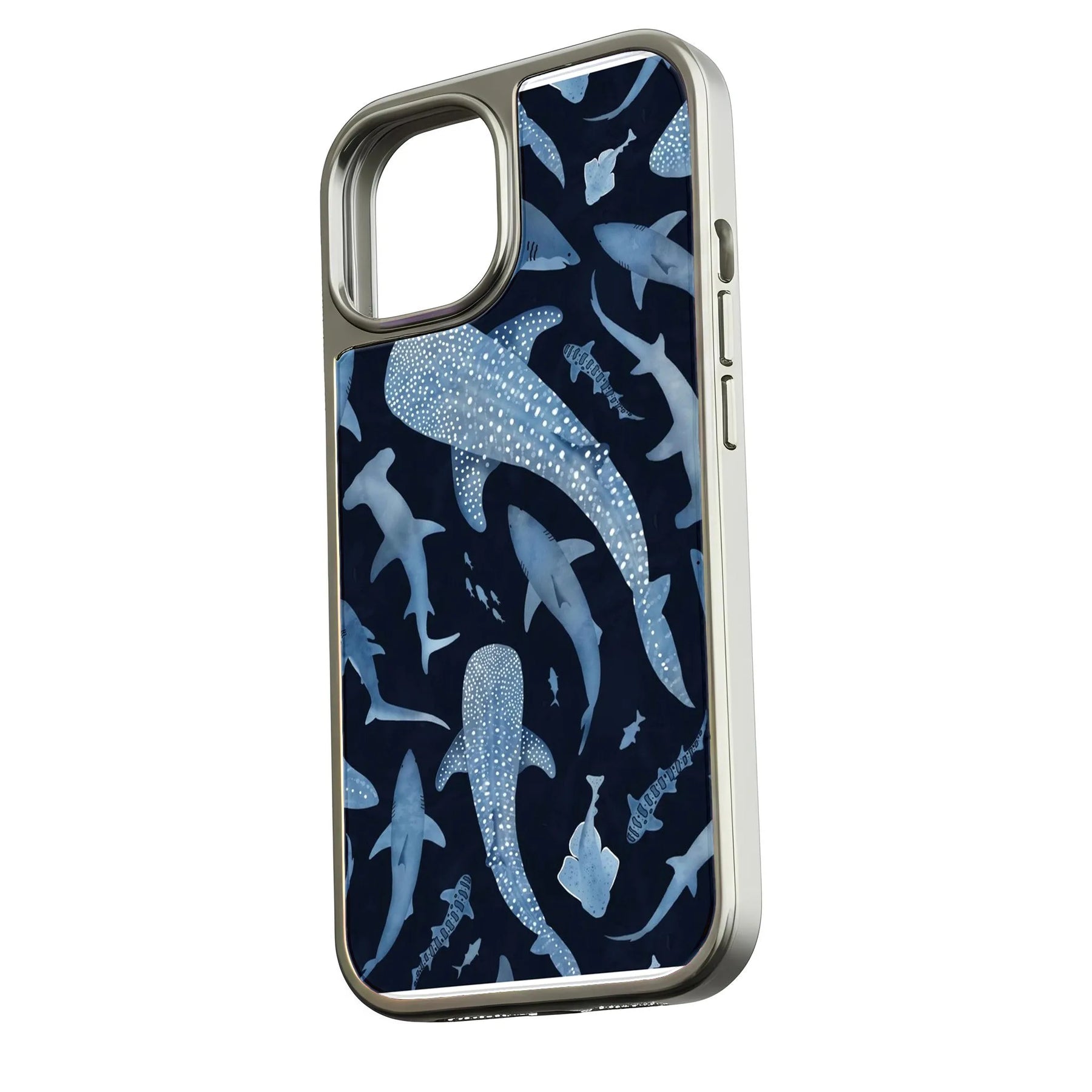 Funda para teléfono holográfica cromada con diseño de tiburón - Ocean Life Design