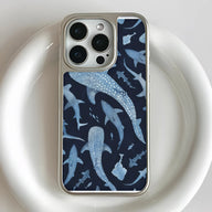 Funda para teléfono holográfica cromada con diseño de tiburón - Ocean Life Design