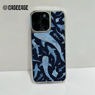 Funda para teléfono holográfica cromada con diseño de tiburón - Ocean Life Design
