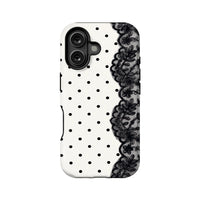 Elegant Polka Dot and Lace Phone Case