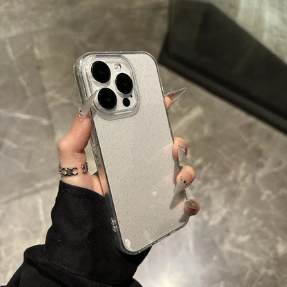 Funda de lujo con purpurina para iPhone | Protectora transparente con diamantes brillantes y protección completa para la lente de la cámara