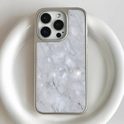 Holographic Chrome Phone Case for iPhone 15 Pro - Marble Effect & Metallic Finish