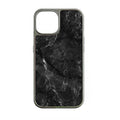 Holographic Chrome iPhone 15 Pro Case - Elegant Black Marble Design