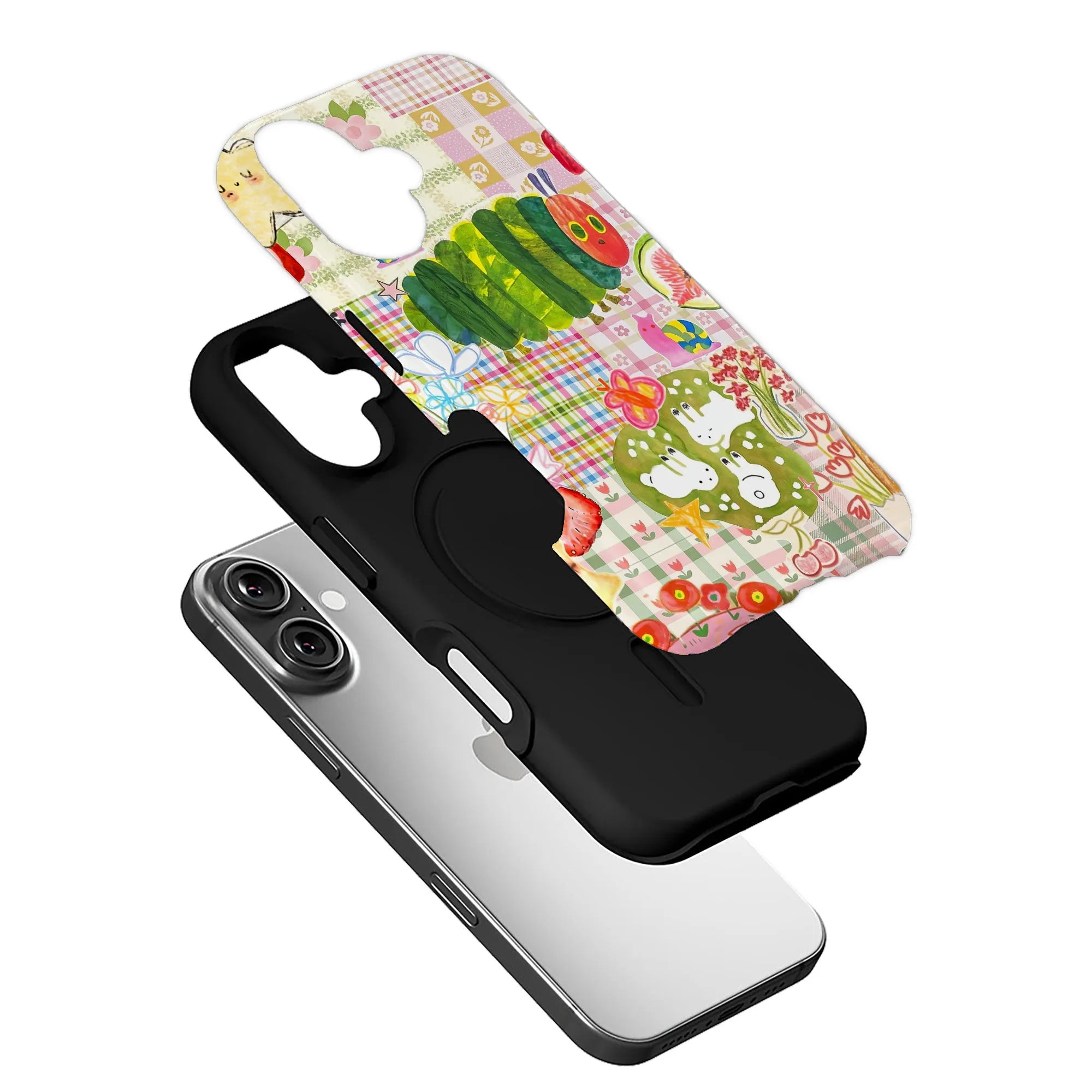 Colorful Caterpillar Print Phone Case