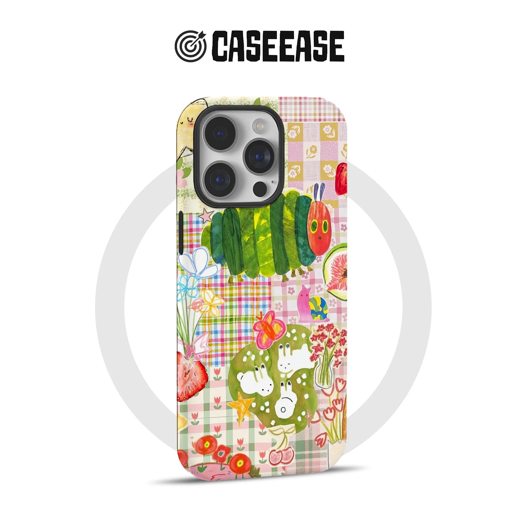 Colorful Caterpillar Print Phone Case