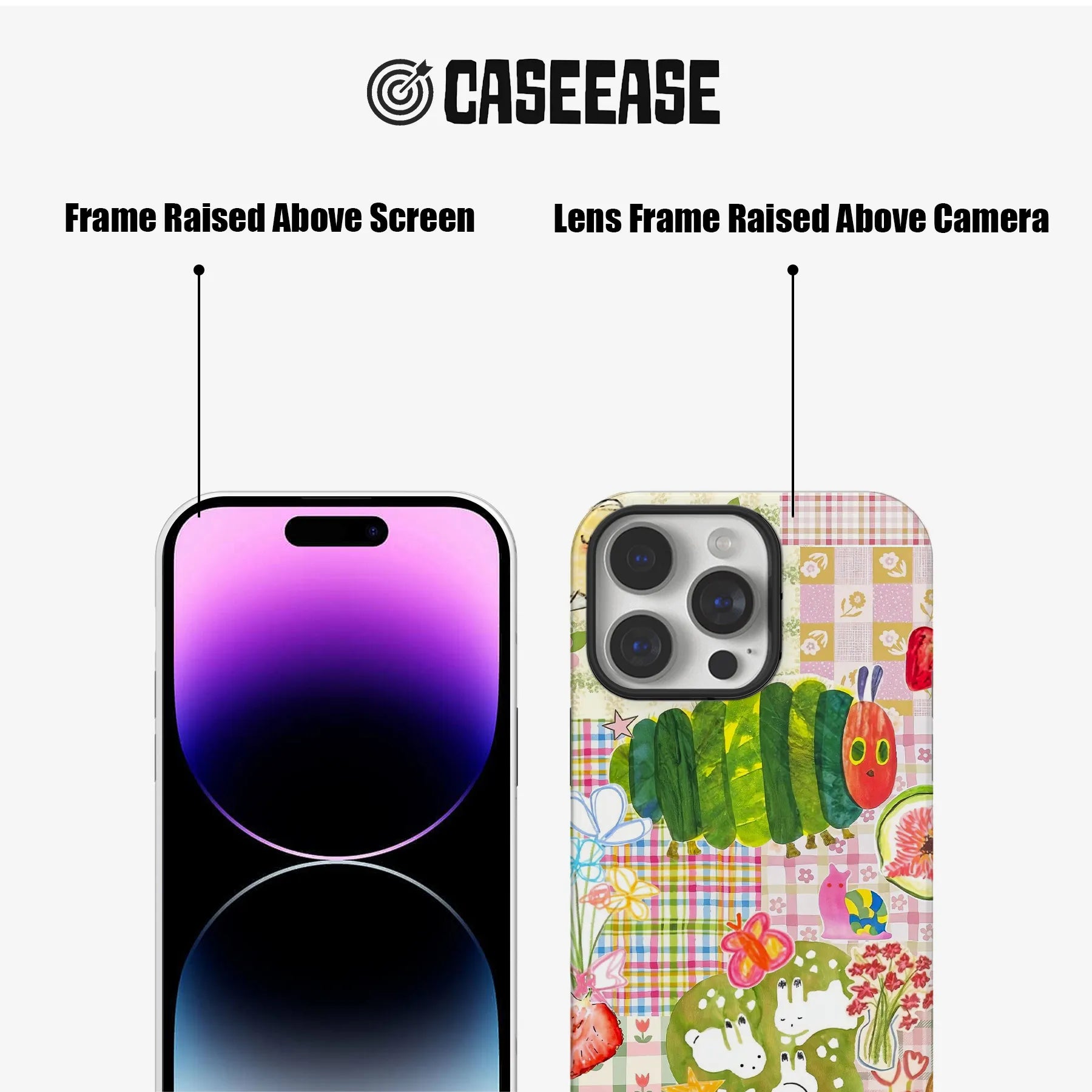 Colorful Caterpillar Print Phone Case