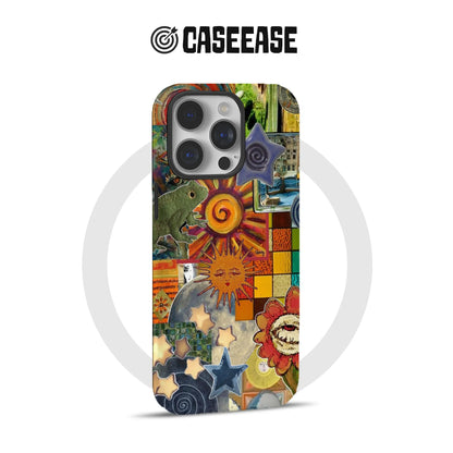 Sun, Stars, and Whimsical creatures Phone Case - Vibrant Design